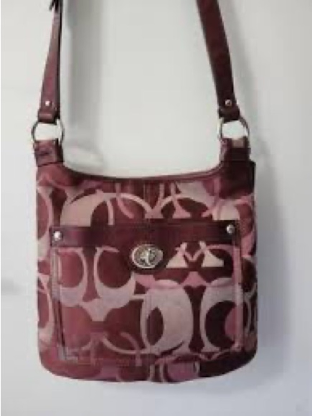 🔮Coach🔮Penelope Signature Hippie Crossbody Bag in Berry/Burgundy